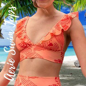 Aerie Ruffle Longline Bikini Top